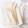 Set x4 sorbitos acero inoxidable dorados