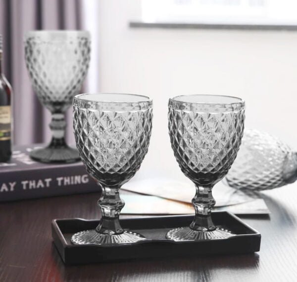 Set x6 Copas gris humo (vidrio)
