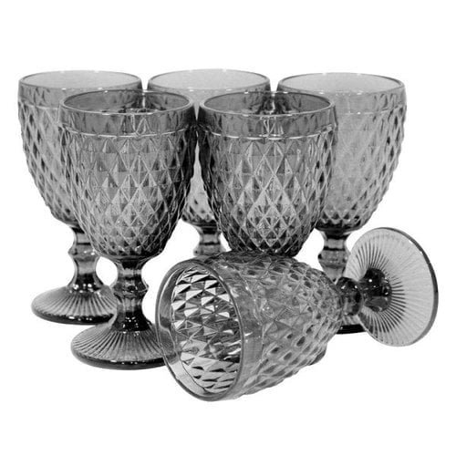 Set x6 Copas gris humo (vidrio)