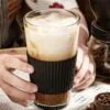Vaso de vidrio con sorbito de vidrio 450ml