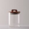 Set x2 frascos de vidrio y madera