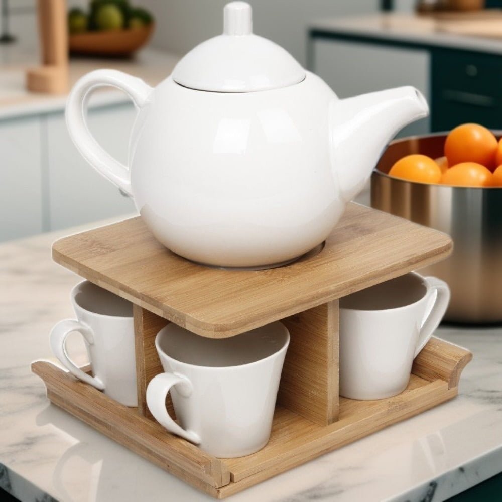Juego De Té En Miniatura Cerámica Azul - Escala 1/12, Para Casas De Muñecas, Incluye Tetera, Tazas, Platillos Y Más
