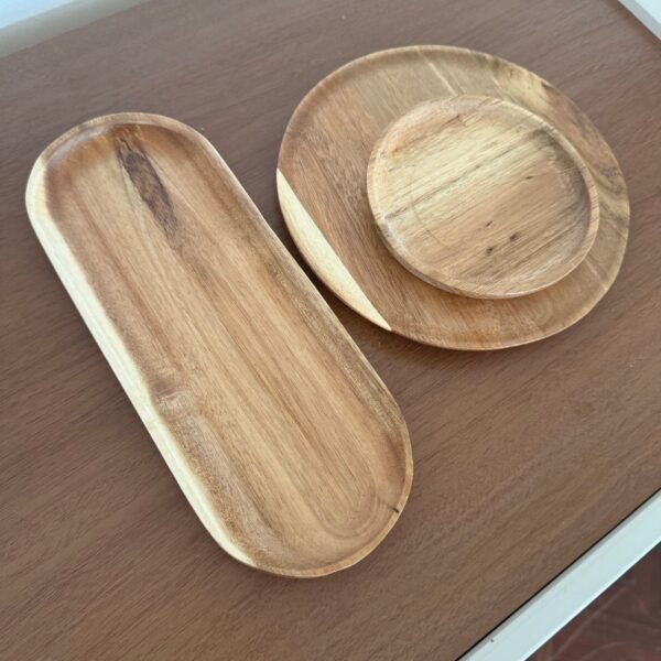 Bandejas de madera set x3