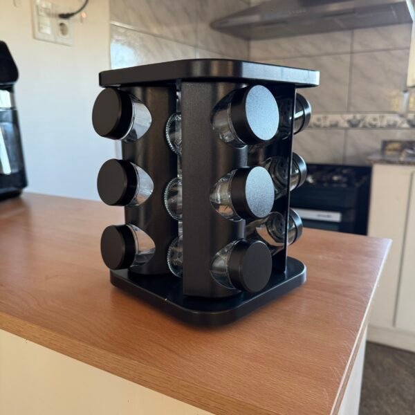 Especiero condimentero negro 12 piezas