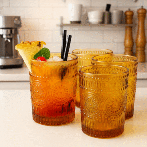Set x6 vasos vintage gold