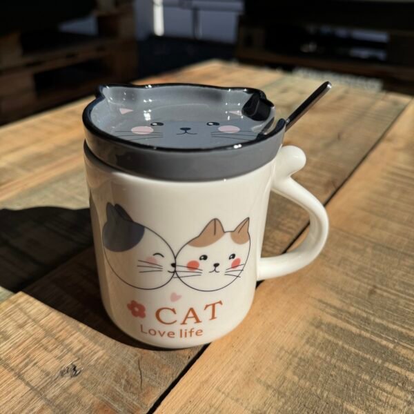 Taza gato con cuchara