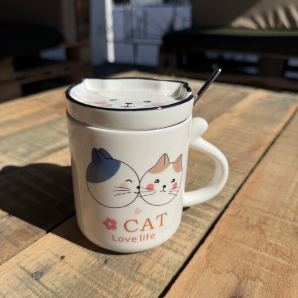 Taza gato con cuchara