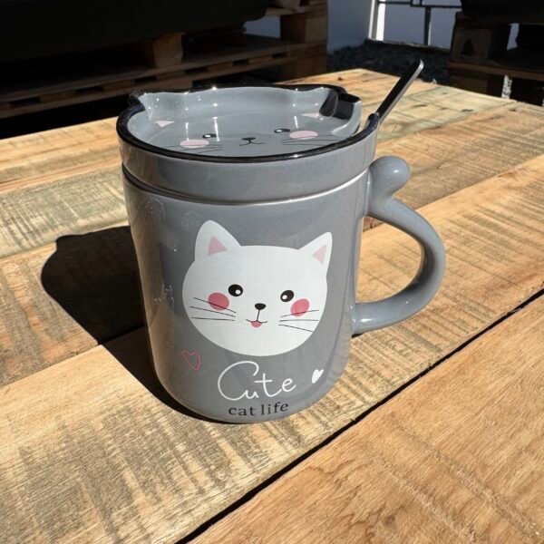 Taza gato con cuchara