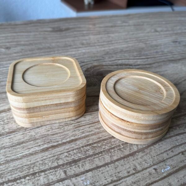 Set x6 posa vasos madera