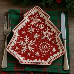Plato Navidad copos