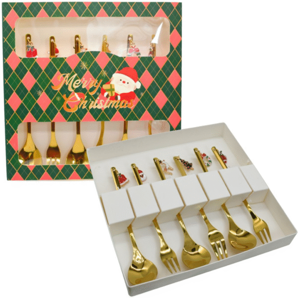 Set x6 cubiertos Navidad