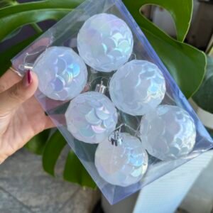 Set x6 bolas de navidad perladas