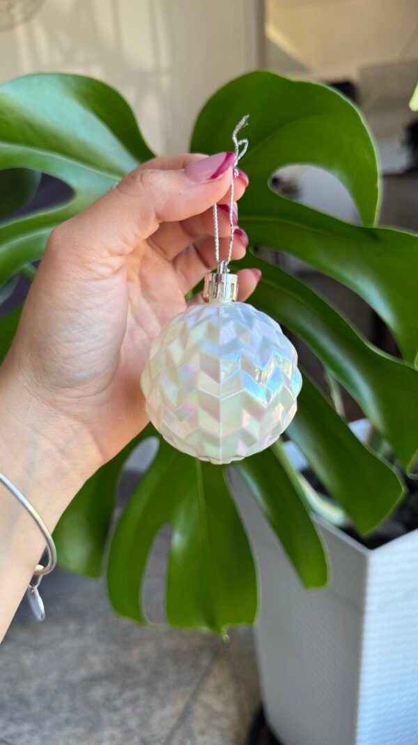 Set x6 bolas de navidad perladas