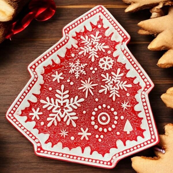 Plato Navidad copos
