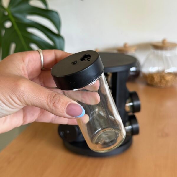 Especiero giratorio 9 piezas negro