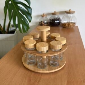 Set especiero bambú giratorio