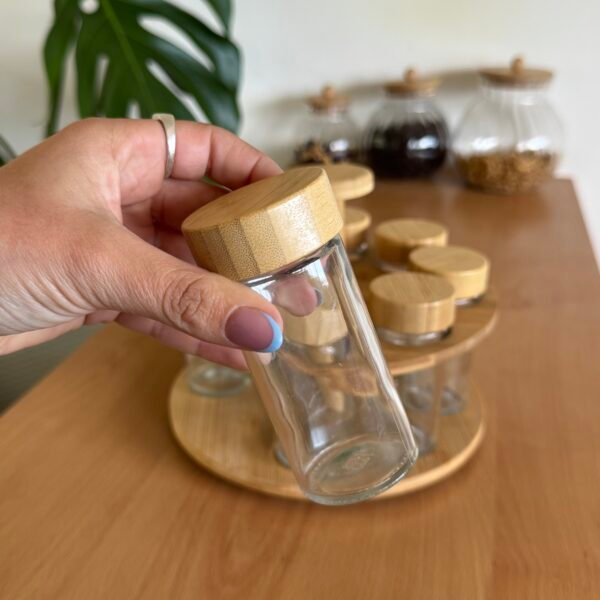 Set especiero bambú giratorio