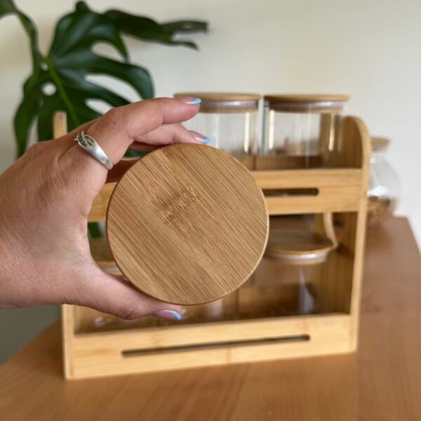 Set especiero bambú corazón