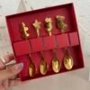 Set x4 cucharas de Navidad Gold