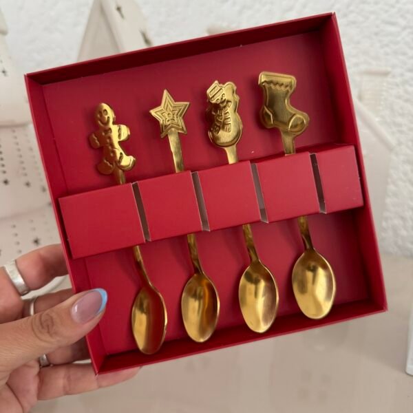 Set x4 cucharas de Navidad Gold