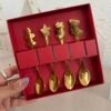 Set x4 cucharas de Navidad Gold