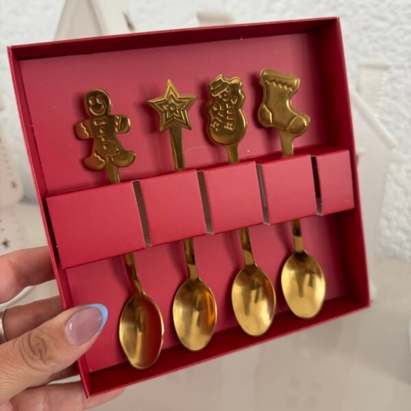 Set x4 cucharas de Navidad Gold