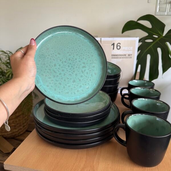 Juego de vajilla Eclipse verde 16 piezas