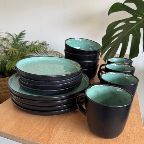 Juego de vajilla Eclipse verde 16 piezas