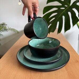 Juego de vajilla Eclipse verde 16 piezas
