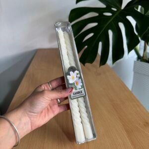 Velas blancas torneadas x2