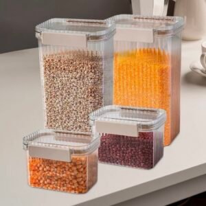 Frasco de acrílico hermético blanco