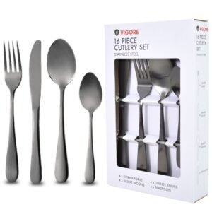 Juego de cubiertos Vigore 16Pcs Gris plomo