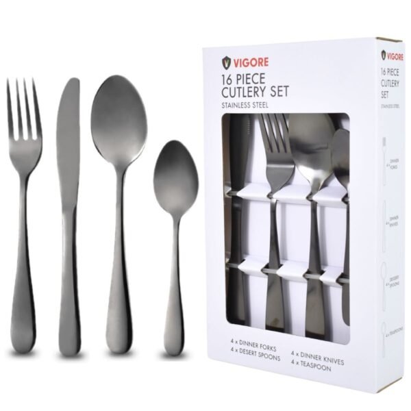 Juego de cubiertos Vigore 16Pcs Gris plomo
