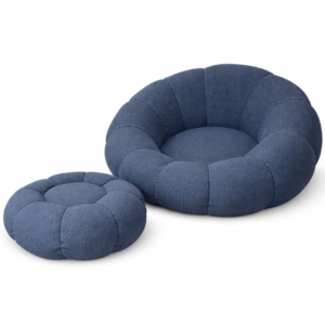 Puf con reposapies de espuma comprimida