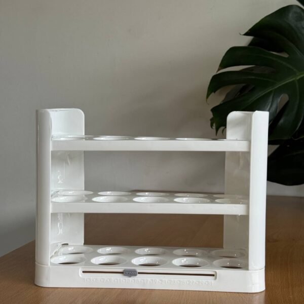Huevera 3 estantes blanca