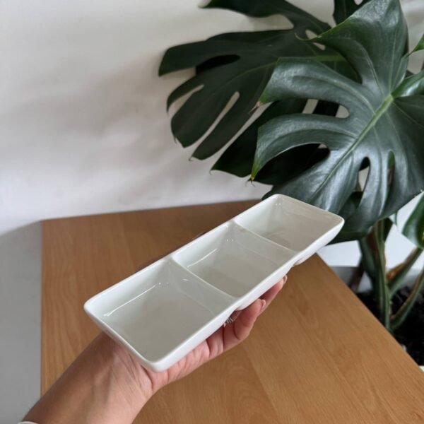 Copetinero de ceramica 3 divisiones recto