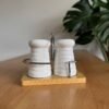 Sal pimentero de cerámica base Bambu