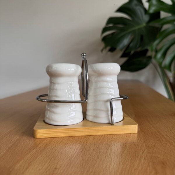 Sal pimentero de cerámica base Bambu
