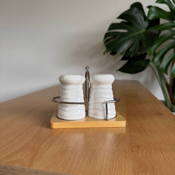 Sal pimentero de cerámica base Bambu