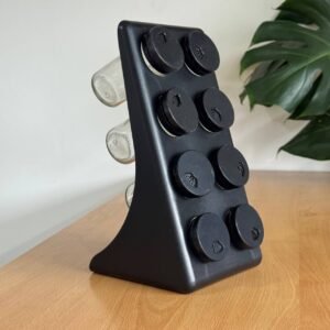 Condimentero x8 con soporte Negro