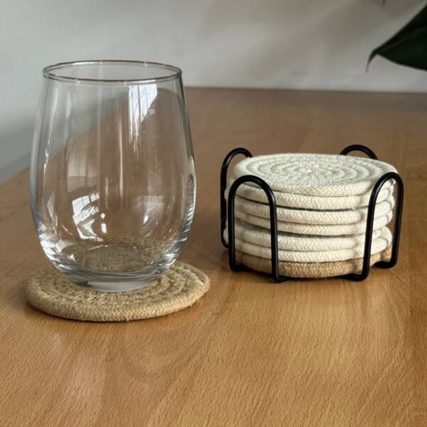 Set x8 posa vasos tejidos con base