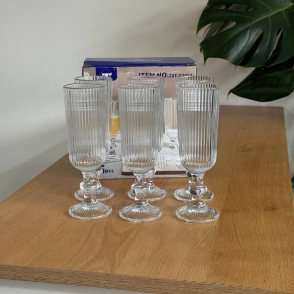 Set x6 copas Flute Silver