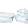 Set x3 recipientes de vidrio rectangulares