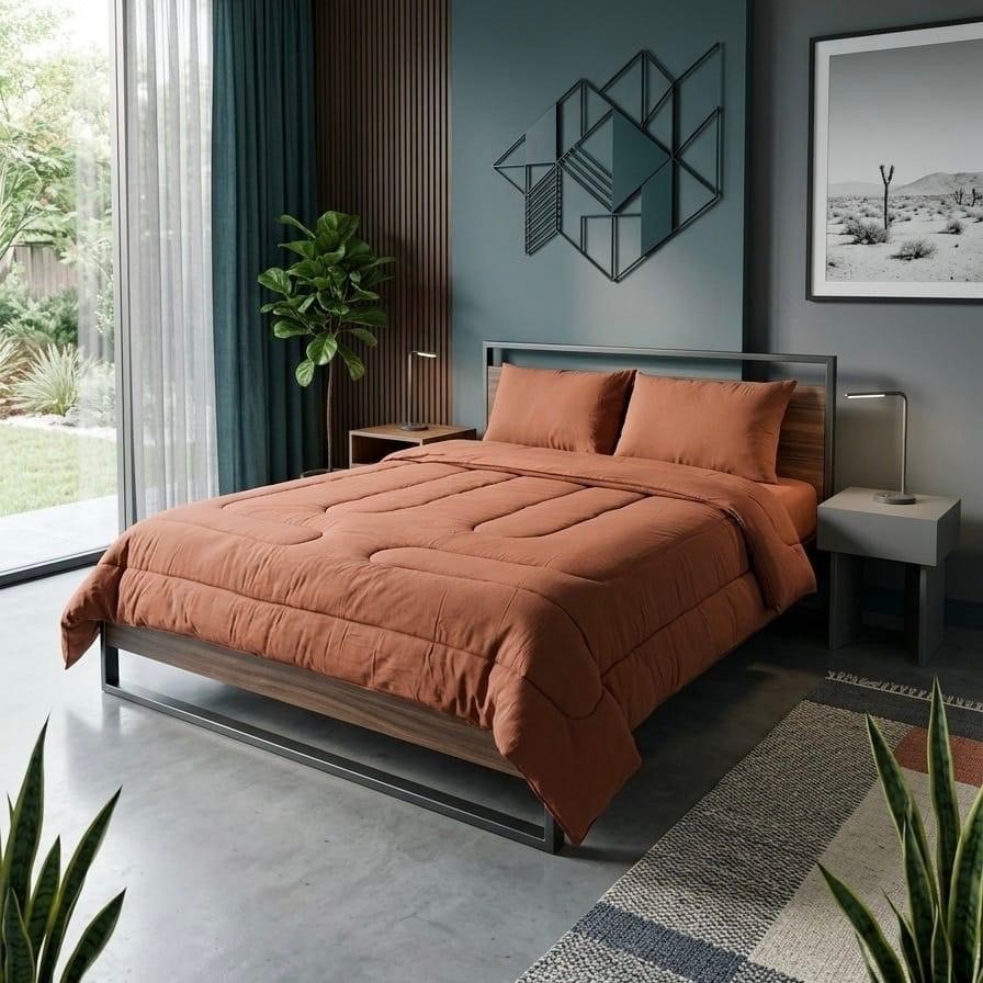 Acolchado efecto durazno Queen 230x250