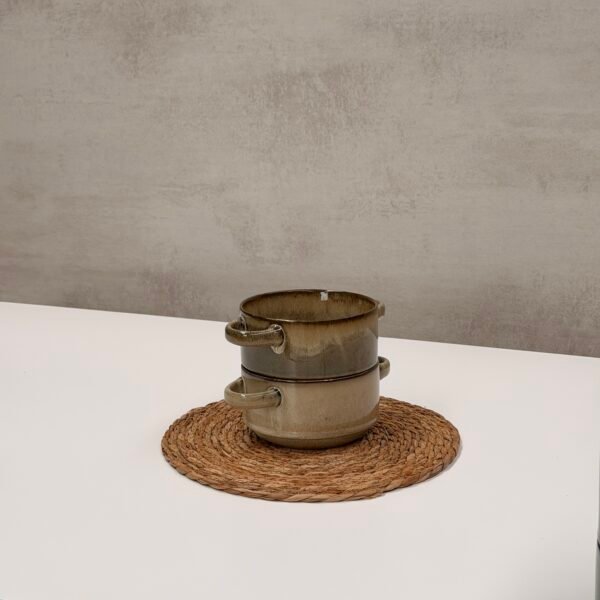 Set X2 bowl de cerámica con asas
