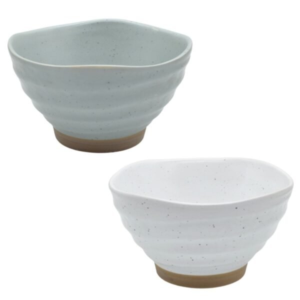 Set X2 Bowl de ceramica con relieve