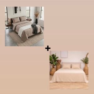 Combo invierno 2 plazas Acolchado Microfibra + Sábanas Premium