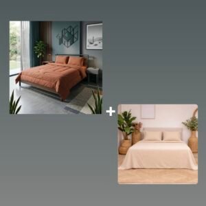 F3D800E9-4C3C-4128-8024-F30942D15372 Combo invierno 2 plazas Queen Acolchado efecto durazno + Sábanas Premium