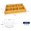 Copetinero de vidrio x6 con base de madera