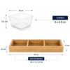 Copetinero de vidrio x3 con base de madera